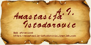 Anastasija Istodorović vizit kartica